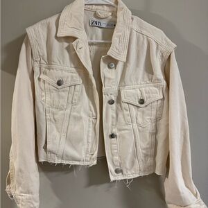 Zara Women's Off-White Denim Jacket
